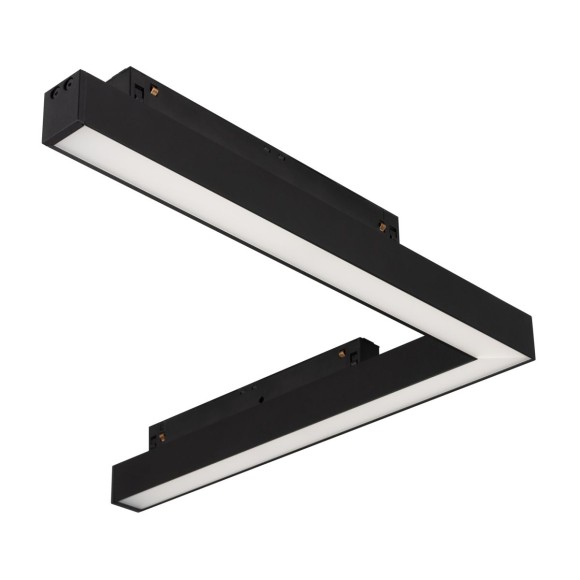 Трековый магнитный светильник Arlight MAG-ORIENT-FLAT-ANGLE-L295-18W Warm3000 (BK, 100 deg, 48V) (IP20 Металл) 060731