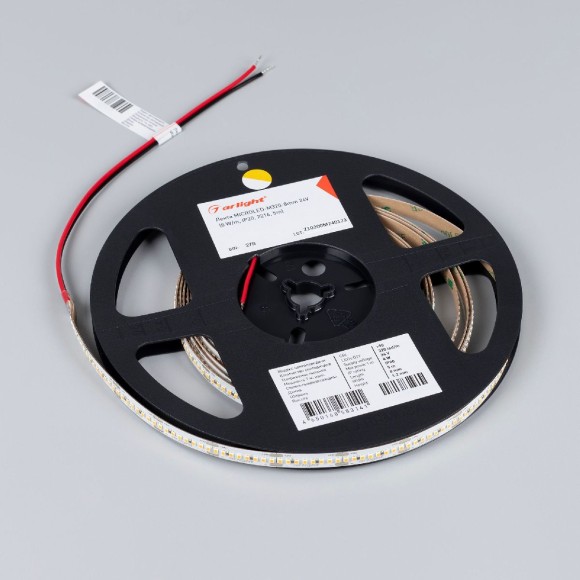Светодиодная лента Arlight MICROLED-M320-8mm 24V Warm3000 (8 W/m, IP20, 2216, 5m) 047865