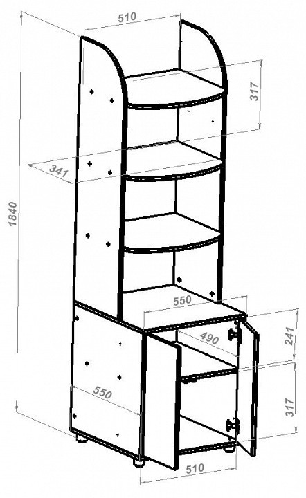 Стеллаж комбинированный СМД.07-СМД.09 DMI_473052