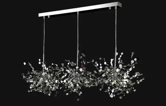 Подвесной светильник Crystal Lux GARDEN SP3х3 L1200 CHROME, декоративные элементы крупным планом Подвесной светильник Crystal Lux GARDEN SP3х3 L1200 CHROME, декоративные элементы крупным планом