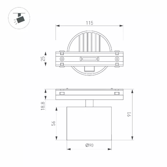 Трековый магнитный светильник Arlight MAG-VIBE-RONDO-R90-10W Day4000 (BK, 110 deg, 48V) 044472, Нейтральный белый, Современный Трековый магнитный светильник Arlight MAG-VIBE-RONDO-R90-10W Day4000 (BK, 110 deg, 48V) 044472, Нейтральный белый, Современный