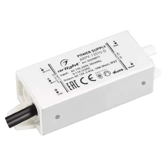 Блок питания Arlight ARPV-12010-D 12V 10W IP67 0,83A 026908(1) Блок питания Arlight ARPV-12010-D 12V 10W IP67 0,83A 026908(1)
