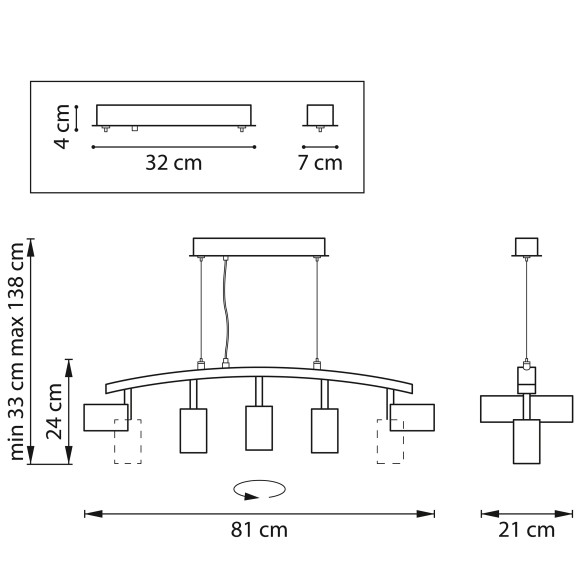 Подвесной светильник Lightstar Rullo LR735372363 (571735+214437-2+214436-3)