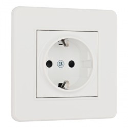 Комплект розетки с/з и шторками и рамкой Arte Milano SET16-1-40-1 white