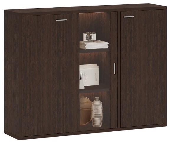 Тумба-витрина Домино СУ(ш3в1)+2ФГ+1ФС MER_SUsh3v1-2FG-1FS-V-venge