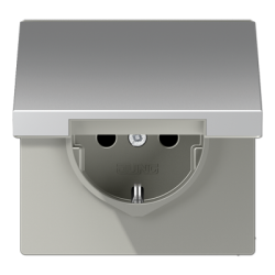 Розетка 2K+З cо шторками и крышкой Jung AL1520KIKL