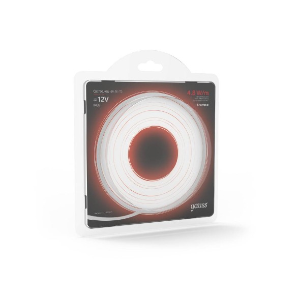 Светодиодная влагозащищенная лента Gauss 4,8W/m 60LED/m 2835SMD красный 5M 311000705