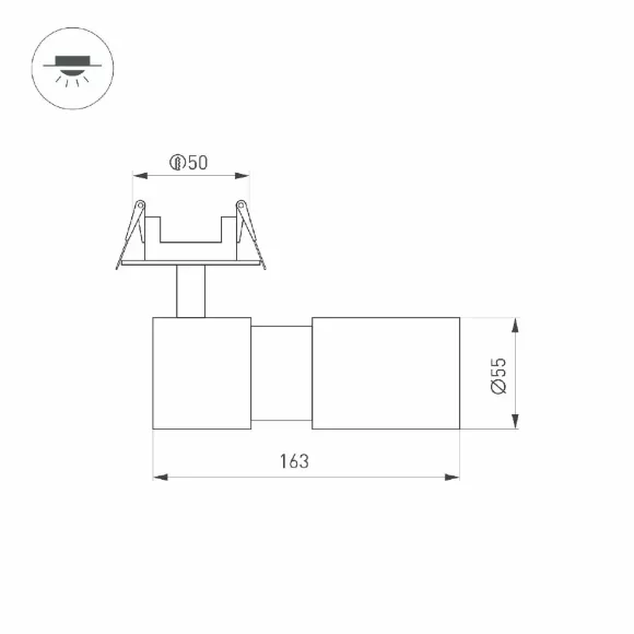 Встраиваемый спот Arlight LGD-ARTEMIS-BUILT-FLAP-R55-12W Warm3000 051797 Встраиваемый спот Arlight LGD-ARTEMIS-BUILT-FLAP-R55-12W Warm3000 051797