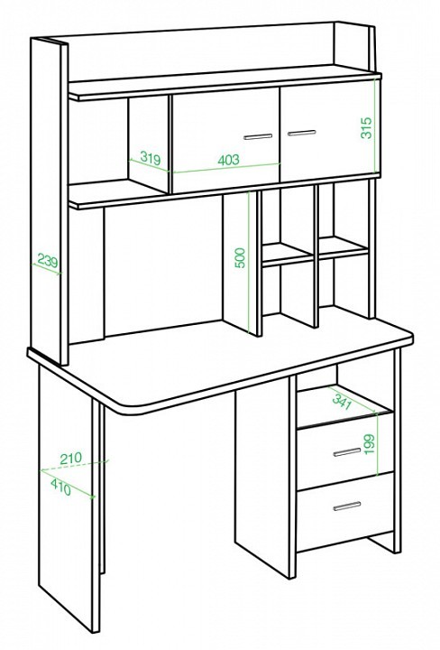 Стол компьютерный Домино Lite СКЛ-Трап120+НКЛХ-120 MER_SKL-Trap120-NKLH-120_SH_PRAV