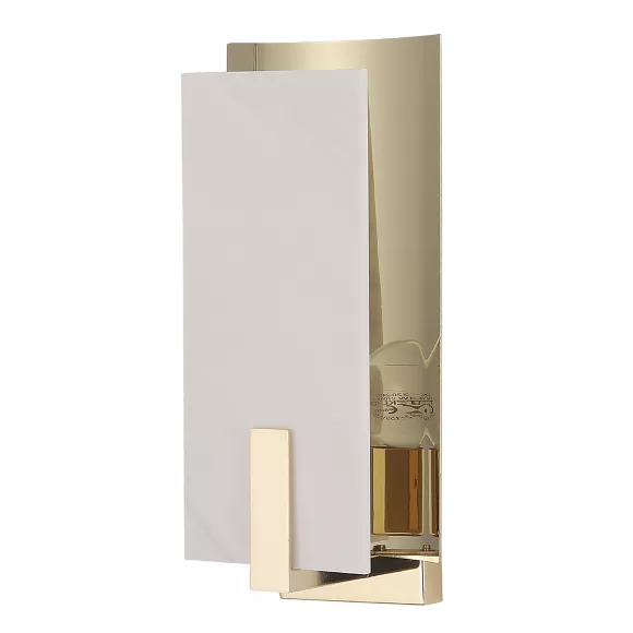Настенный светильник Crystal Lux DELUXE AP1, Золото, Белый, Металл, вид сбоку Настенный светильник Crystal Lux DELUXE AP1, Золото, Белый, Металл, вид сбоку