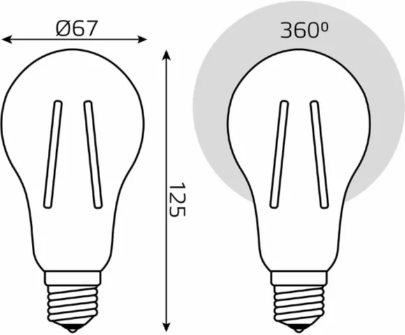 Светодиодная филаментная лампа Gauss Basic Filament Е27 21W 2700К 40712112 Светодиодная филаментная лампа Gauss Basic Filament Е27 21W 2700К 40712112