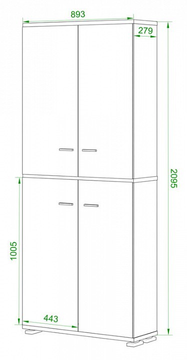 Шкаф книжный Домино нельсон ПУ-30-3 MER_PU-30-3_N