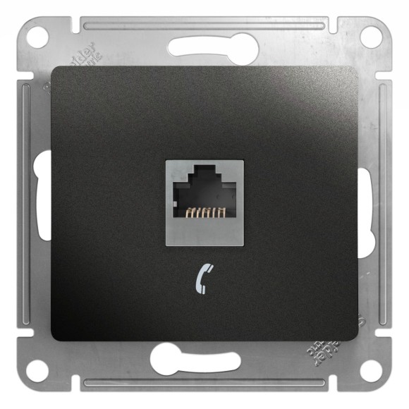 Розетка телефонная RJ11 Systeme Electric Glossa Антрацит GSL000781T