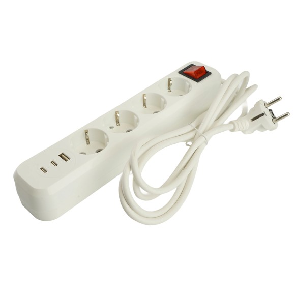 Удлинитель 4-местный с/з с выключателем Stekker Home HM071-41-05 50141