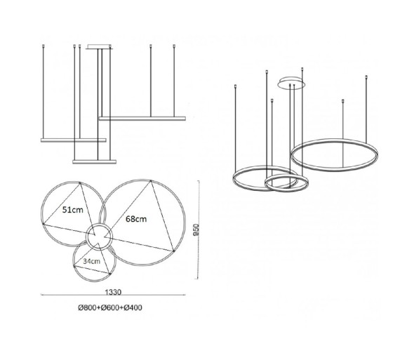 Подвесная светодиодная люстра Kink Light Лаура 08246,12PA