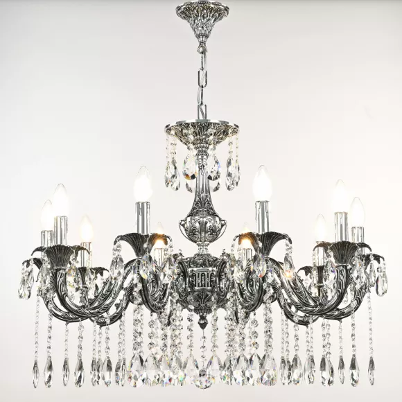 Подвесная люстра Bohemia Ivele Crystal AL79101/10/250 A NB, Никель, Металл, Классика стиль, крупный план Подвесная люстра Bohemia Ivele Crystal AL79101/10/250 A NB, Никель, Металл, Классика стиль, крупный план