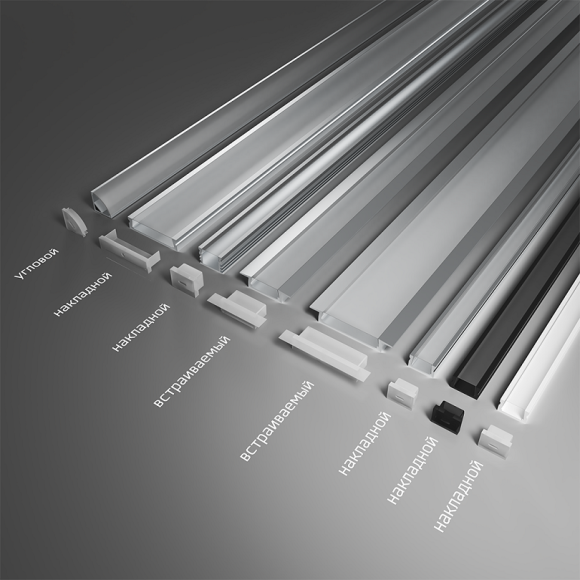 Профиль алюминиевый накладной Wolta WAP-S-16/6/2000-W