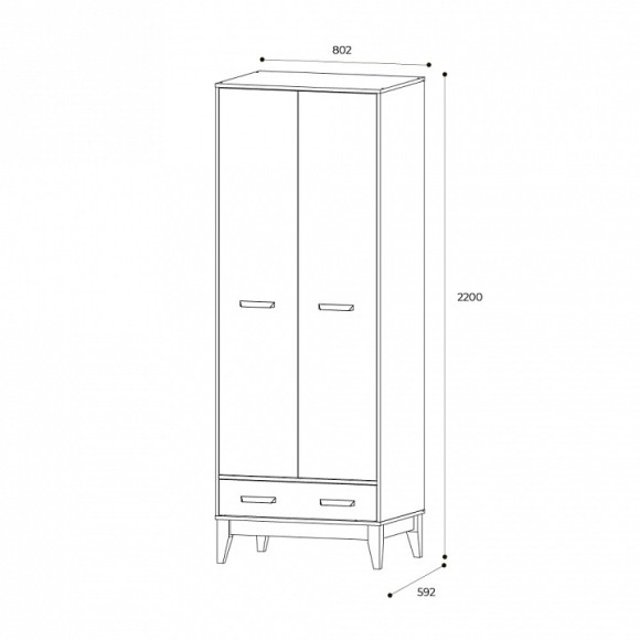 Шкаф платяной Скандика BTS_00-00161293