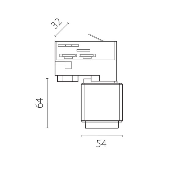 Адаптер для светильника с розеткой Shuko к шинопроводу 5030xx-R/5040xx-(F)/(R) Quattro Lightstar 594007-WSA