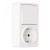 Розетка с заземлением и шторками + выключатель двухклавишный Arte Milano 310.53-1.white