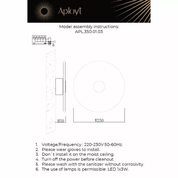 Настенный светильник Aployt Stusia APL.350.01.03, Хром, Белый, Теплый белый Настенный светильник Aployt Stusia APL.350.01.03, Хром, Белый, Теплый белый