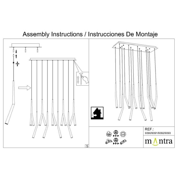 Подвесная люстра Mantra Boomerang 9392+9245 (14L)