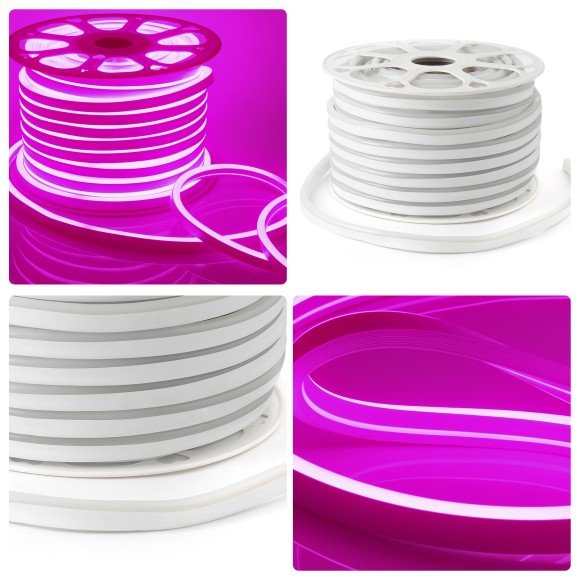 Светодиодный неон мини Apeyron 220В 5,5Вт/м smd2835 120д/м IP65 50м розовый 17-38