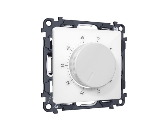 Комплект механизма терморегулятора с датчиком для теплого пола с подсветкой 16A-250V Alfa Белый глянец Quant Ambrella Volt MA105710 (AP1057, VM1381)