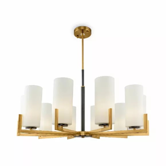 Люстра на штанге Maytoni Fortano MOD089PL-10BS, Латунь, Белый, Металл Люстра на штанге Maytoni Fortano MOD089PL-10BS, Латунь, Белый, Металл