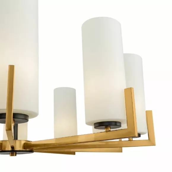 Люстра на штанге Maytoni Fortano MOD089PL-10BS, Латунь, Белый, Металл, декоративные элементы крупным планом Люстра на штанге Maytoni Fortano MOD089PL-10BS, Латунь, Белый, Металл, декоративные элементы крупным планом