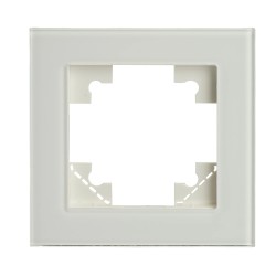 Рамка 1-местная для сенсорных механизмов, подсветки, стекло, Stekker Катрин GFR00-7001-01S 50303
