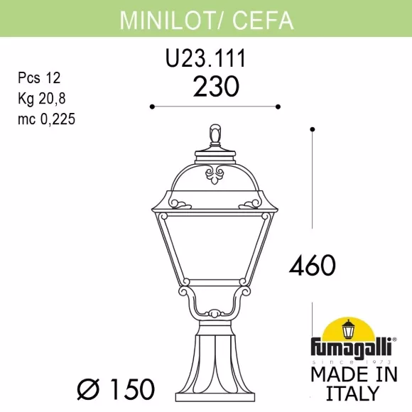 Ландшафтный светильник Fumagalli MINILOT/CEFA U23.111.000.VYE27, Медь, Белый, Полимер Ландшафтный светильник Fumagalli MINILOT/CEFA U23.111.000.VYE27, Медь, Белый, Полимер