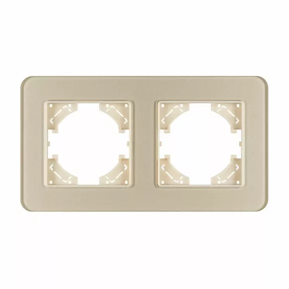 Рамка на 2 поста стеклянная Arlight FRM-OMALI-GS-2-GD 049695, Золото, Стекло