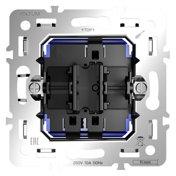 Механизм проходного переключателя одноклавишного 10А Voltum S70 VLS0103M
