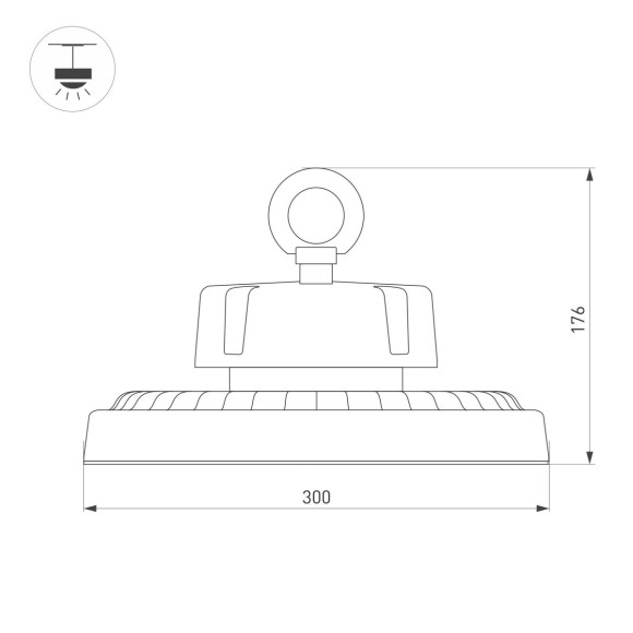 Промышленный светильник Arlight SP-ERCON-R300-200W White5000 (BK, 90 deg, 230V) 056106
