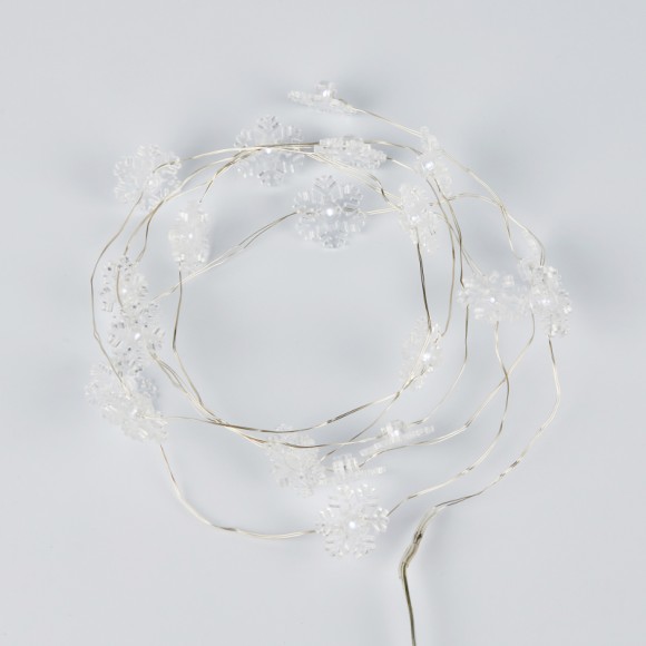 Гирлянда Uniel ULD-S1900-020/STB/2AA WHITE IP20 SNOWFLAKES MINI