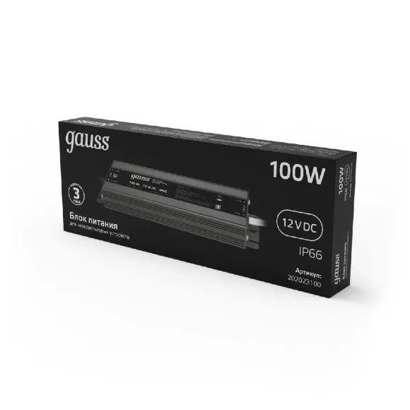 Блок питания Gauss 12V 100W IP66 10A 202023100 Блок питания Gauss 12V 100W IP66 10A 202023100