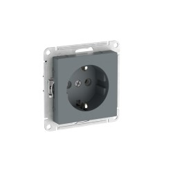 Розетка с заземлением, 16А, мех., быстрозажим. Клем Systeme Electric AtlasDesign Грифель