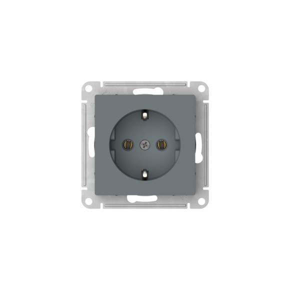 Розетка с заземлением, 16А, мех., быстрозажим. Клем Systeme Electric AtlasDesign Грифель