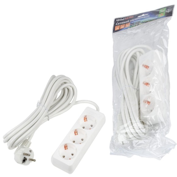 Удлинитель бытовой Uniel Ultra S-GCU3-5 WHITE UL-00010002