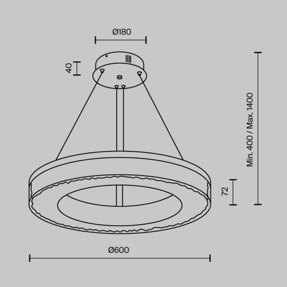 Подвесная светодиодная люстра с пультом управления Modelux MS.9020.600 CR