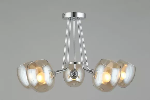 Подвесная люстра Omnilux Tesero OML-27307-05, Прозрачный Подвесная люстра Omnilux Tesero OML-27307-05, Прозрачный