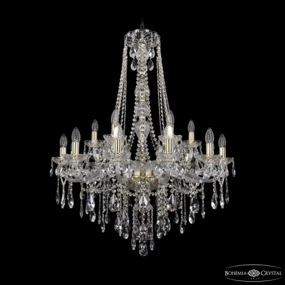 Подвесная люстра Bohemia Ivele Crystal 1415/12+6/300/h-108 G