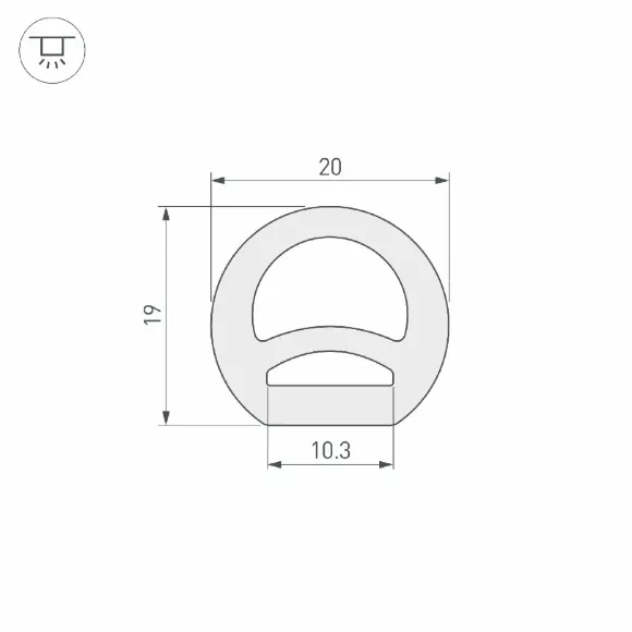 Силиконовый профиль Arlight WPH-FLEX-D20-TOP-S10-5m WHITE 040272 Силиконовый профиль Arlight WPH-FLEX-D20-TOP-S10-5m WHITE 040272