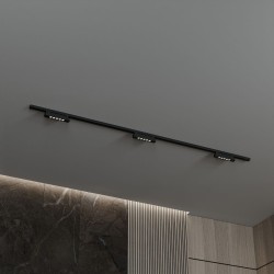 Трековая система со светильниками №9 однофазная накладная Skylite (220В, форма - прямая, 2м, 4000K) черная Hesby Lighting HSBL_kompl_S009_NI2B4K