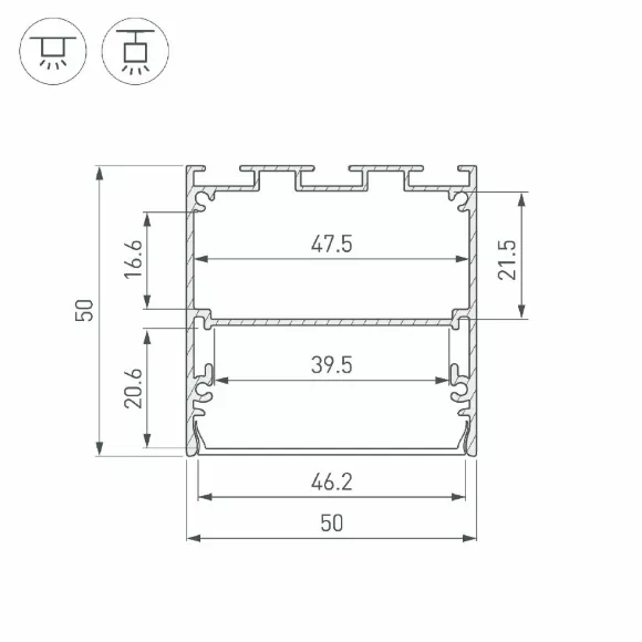 Алюминиевый профиль Arlight LINE-S-5050-2000 BLACK 041839