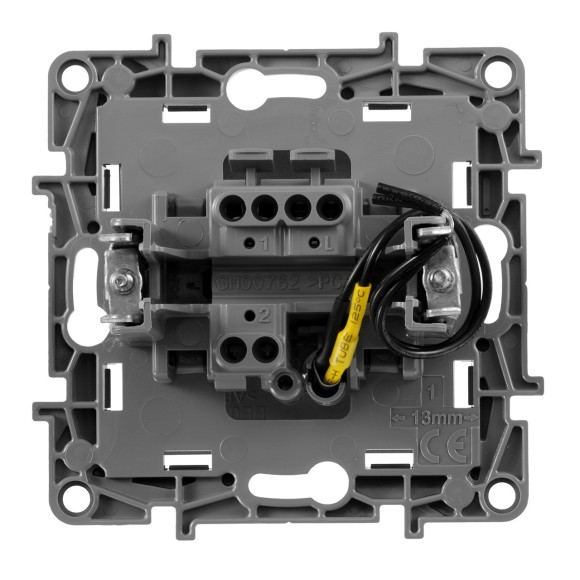 Выключатель одноклавишный Legrand Etika 10A 250V с подсветкой алюминий 672403