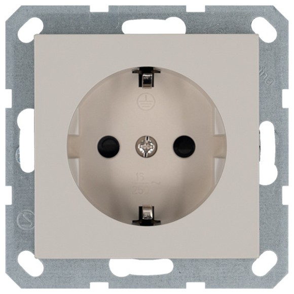 Розетка SHUKO с защитными шторками 16A 250V 2P+T, цвет Тауп Jasmart G5501T