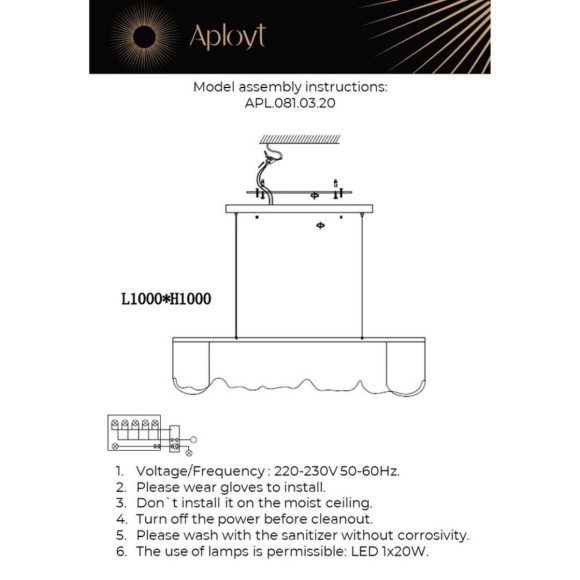 Подвесная светодиодная люстра Aployt Olga APL.081.03.20