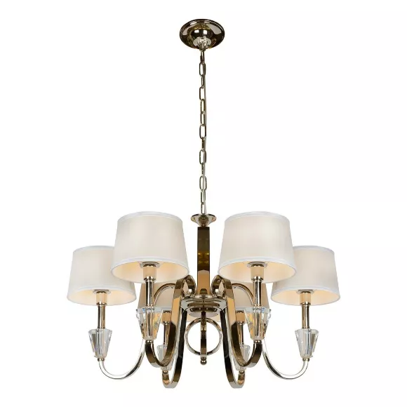 Подвесная люстра iLamp Opera 82177/6 CR, Хром, Бежевый, Металл Подвесная люстра iLamp Opera 82177/6 CR, Хром, Бежевый, Металл